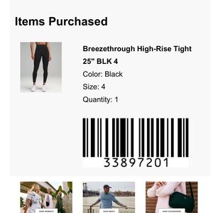 Brand new lululemon leggings size 4